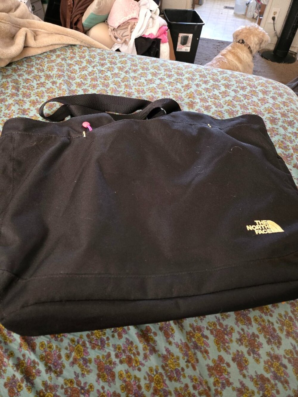 North Face Tote Backpack Black 2 zippered compartments, one with laptop padding